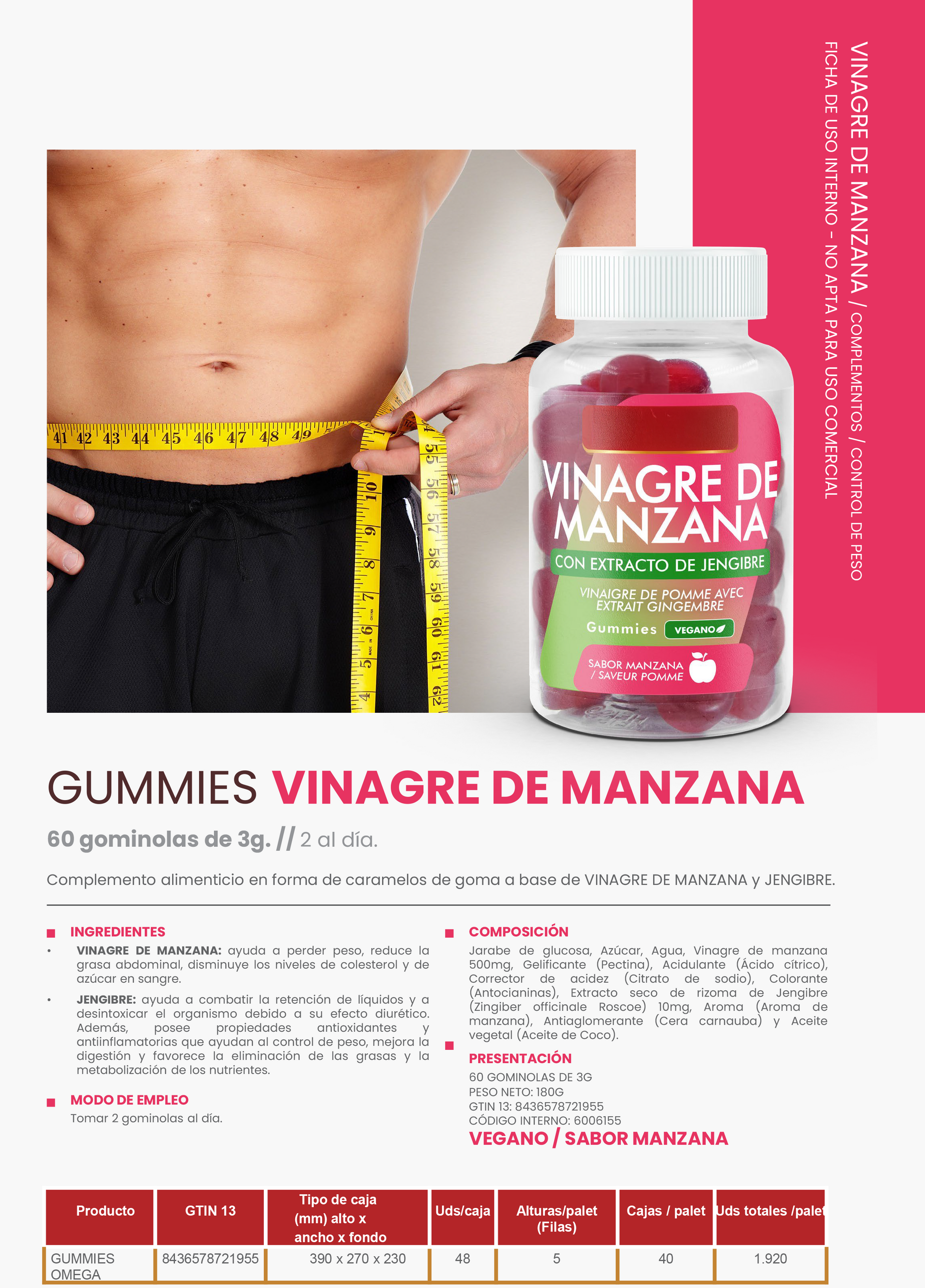 Gummies de Vinagre de Manzana | Con Vitamina B12 y Ácido Fólico | Apoyo Digestivo, Control de Apetito y Energía Natural