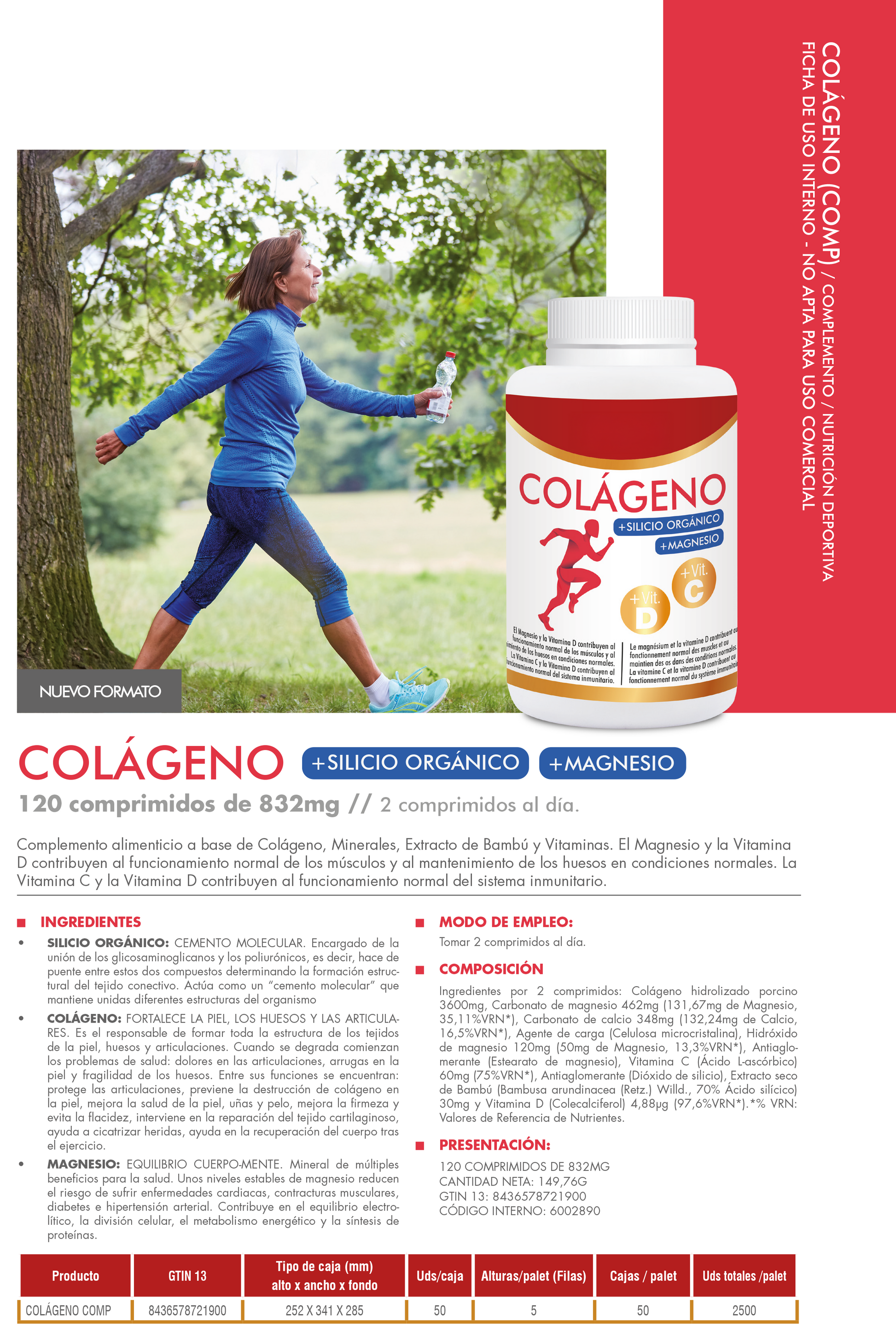Colágeno Hidrolizado 120 Comprimidos | Con Ácido Hialurónico, Vitamina C y Zinc | Salud Articular, Piel, Cabello y Uñas