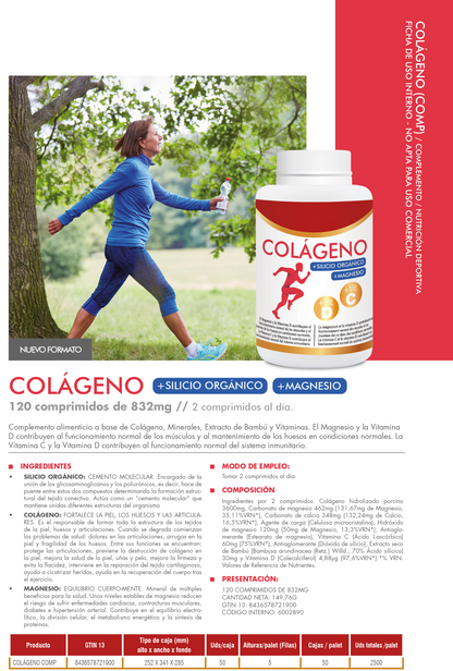 Colágeno Hidrolizado 120 Comprimidos | Con Ácido Hialurónico, Vitamina C y Zinc | Salud Articular, Piel, Cabello y Uñas