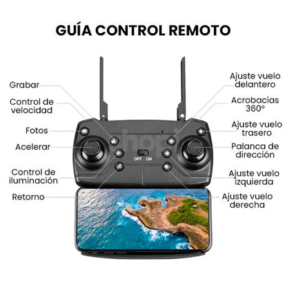 Dron con doble cámara 4K + Maletín y Bateria Gratis